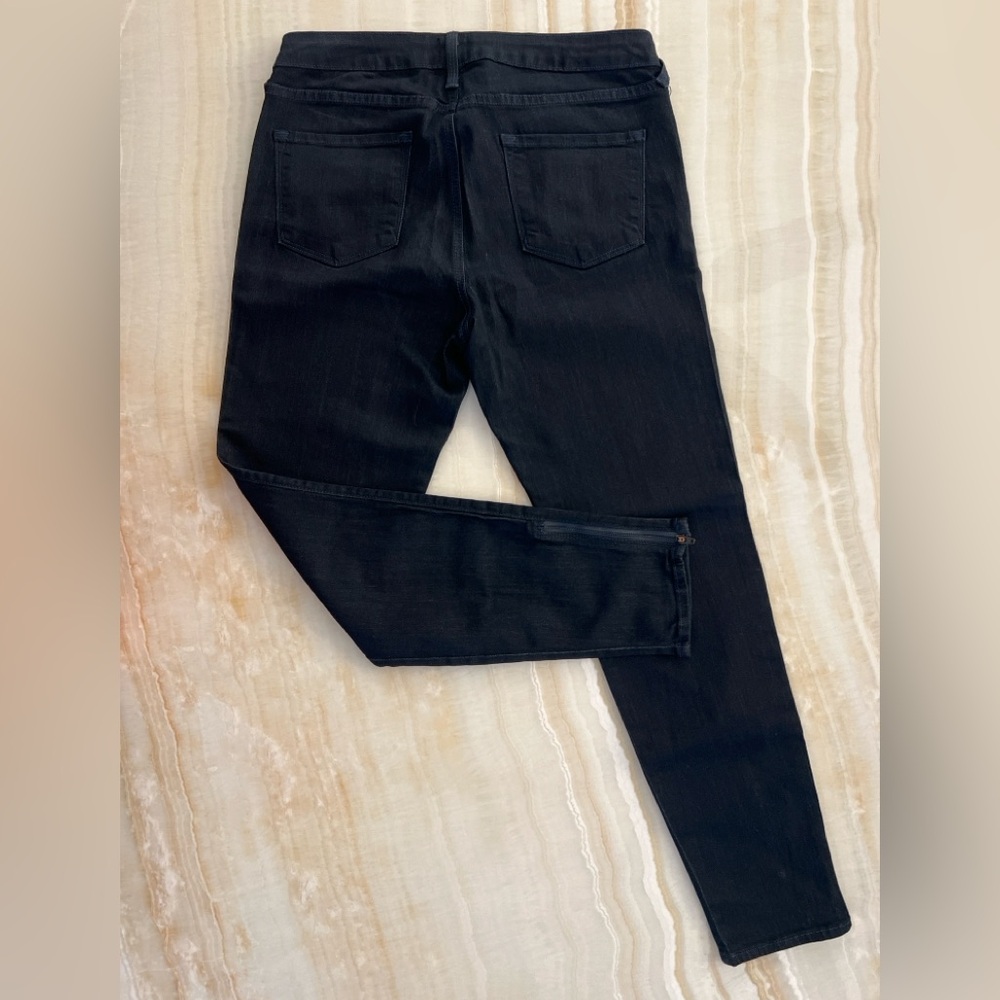 Just Black Skinny Jeans Size 31 Dark Indigo Ankle Zip Petite Friendly